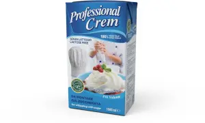 Szukasz śmietany roślinnej gdzie kupić? Ten produkt Professional Crem, bez laktozy i glutenu, idealny do ubijania, znajdziesz w opakowaniu 1000 ml.