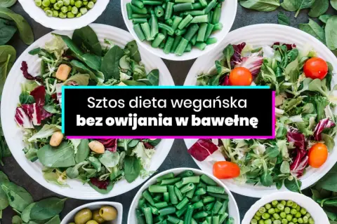 Kolorowe sałatki, fasolka szparagowa, groszek i oliwki. To inspiracje, co jeść na diecie wegańskiej.