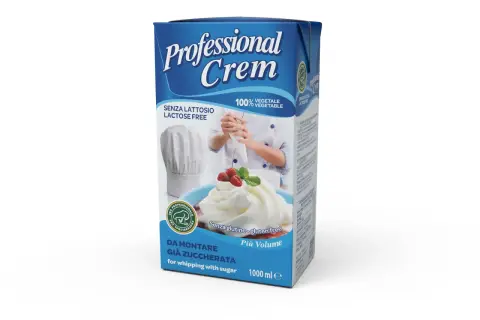 Szukasz śmietany roślinnej gdzie kupić? Ten produkt Professional Crem, bez laktozy i glutenu, idealny do ubijania, znajdziesz w opakowaniu 1000 ml.