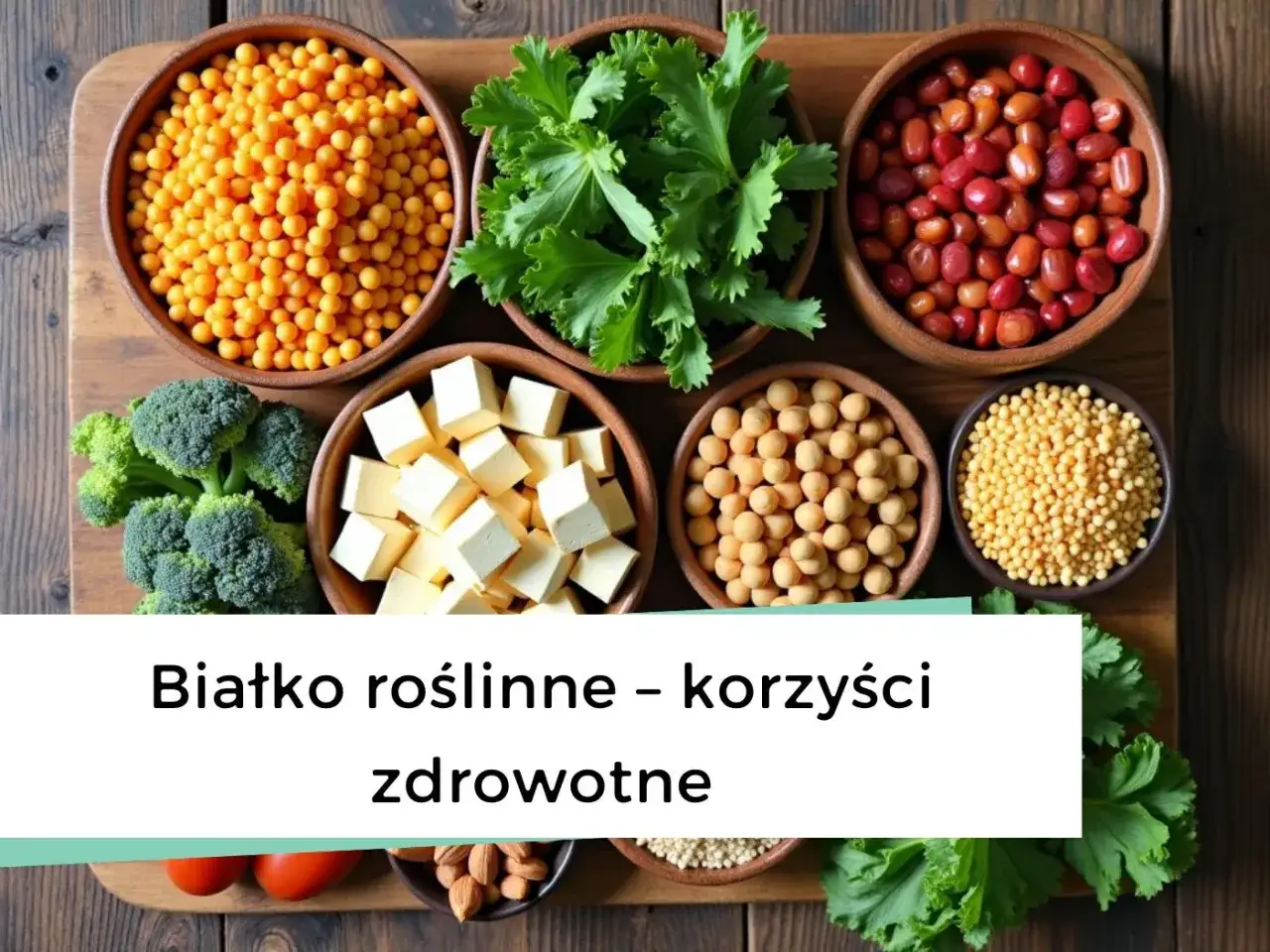Miseczki z soczewicą, ciecierzycą, fasolą, brokułami i tofu &ndash; wszystko to zawiera białko roślinne, kluczowe dla zdrowia.